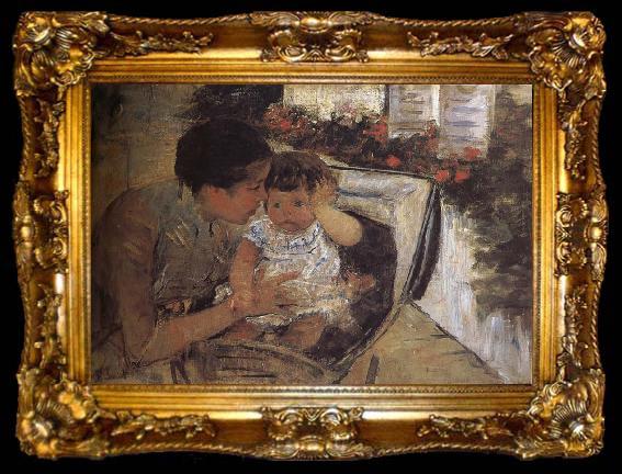 framed  Mary Cassatt Susan is take care of the kid, ta009-2